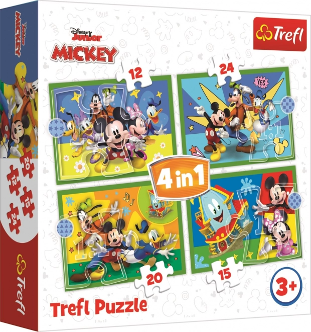 Puzzle 4w1 Mickey wśród przyjaciół