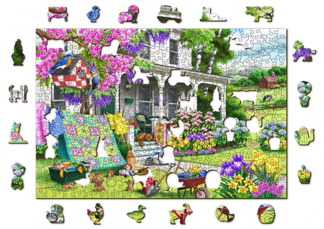 Drewniane puzzle Wiejski ogród od WOODEN CITY
