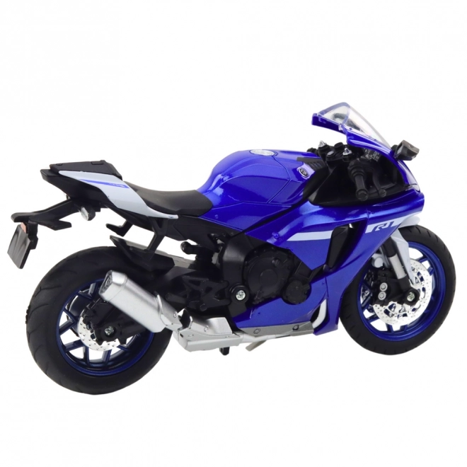 Metalowy sportowy motocykl niebieski R1 1:12