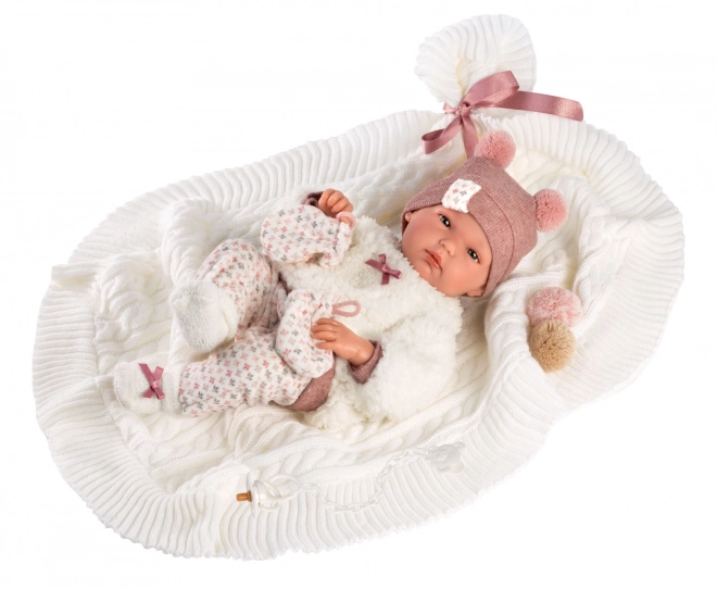 Llorens 63576 NEW BORN HOLČIČKA - realistyczna lalka niemowlę z całkowicie winylowym ciałem - 35 cm