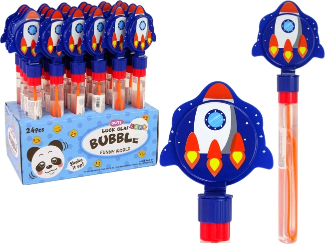 Bublifuk rakieta 30 cm – niebieski z efektem dźwiękowym