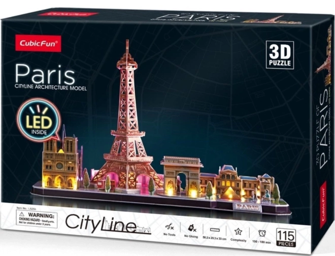 Świecąca 3D układanka CityLine Panorama Paryż