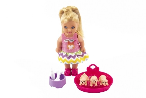 Lalka Kiki Anlily stawowa plastikowa 12cm z pupilami z dodatkami w pudełku 12x16x4,5cm