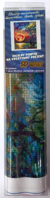 Norimpex Diamentowe malowanie Kolorowa pełnia nad jeziorem 30x40cm