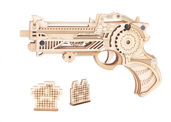 Woodcraft Drewniane 3D puzzle Broń na gumki Virbius