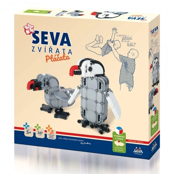 Zestaw konstrukcyjny SEVA ZWIERZĘTA Pisklęta plastik 347 elementów w pudełku 35x33x5cm