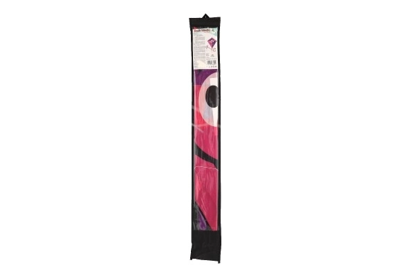 Latający klaun nylonowy smok 78x86cm różowo-fioletowy w materiałowym woreczku 11x90x2cm