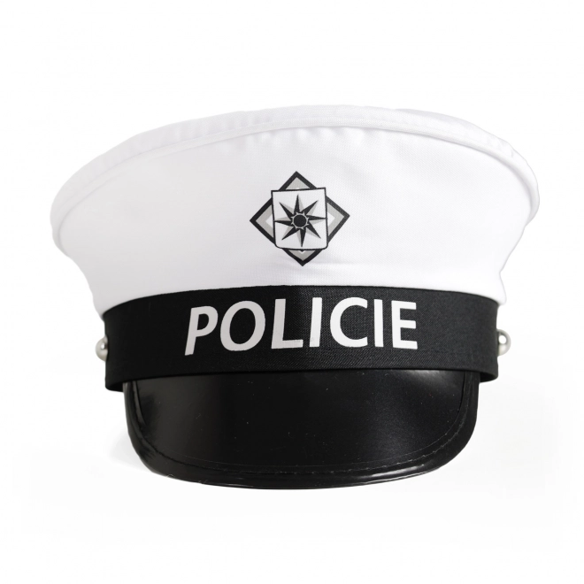 Zestaw policji drogowej tkanina/plastik czapka, lizak, gwizdek na karcie 30x48x8cm