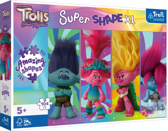 Trefl puzzle Super Shape XL Trolle: trollowe igraszki 104 elementy