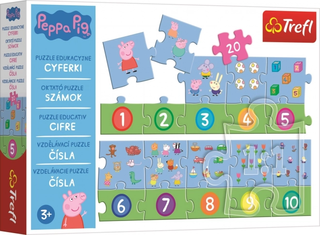 Edukacyjne puzzle Liczby Peppa Pig