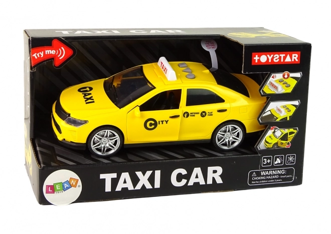 Auto Taxi Pojazd 1:14 Światła Dźwięki Żółty