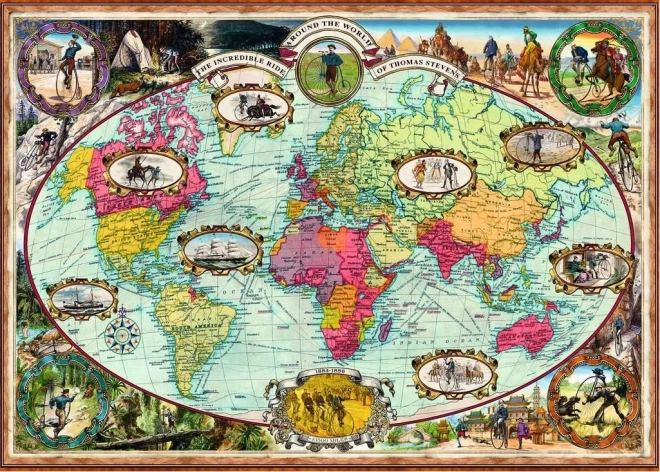 Ravensburger puzzle Podróż dookoła świata na rowerze 1000 elementów