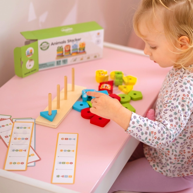 Montessori układanka zwierzątka piramidka 27 elementów FSC