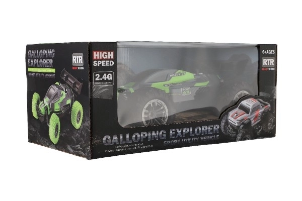 Auto RC Buggy szybkościowe 2,4GHz plastikowe 25cm na baterie w pudełku 31x14x18cm – Zielone