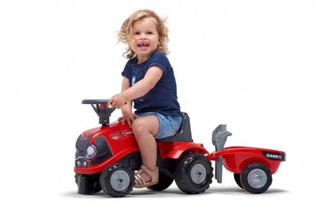 Jeżdżący traktor Baby Case IH czerwony z przyczepą
