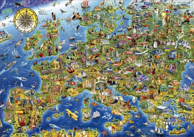 EDUCA Puzzle Szalona mapa Europy 500 elementów