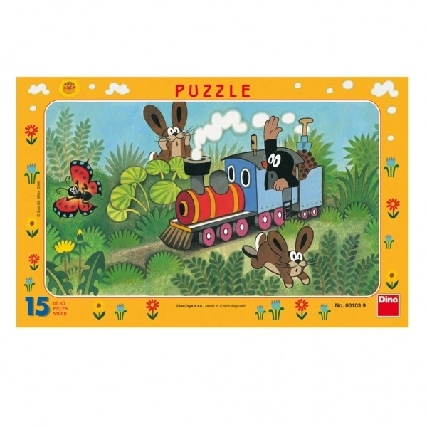 Puzzle planszowe Krecik i lokomotywa 29,5x19cm 15 elementów