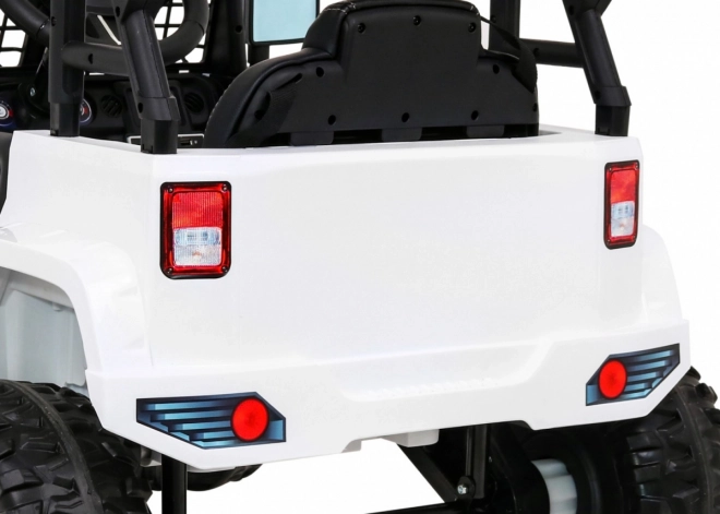 Samochód na baterie Jeep Dark Night dla dzieci + wolny start + EVA + LED audio – Białe