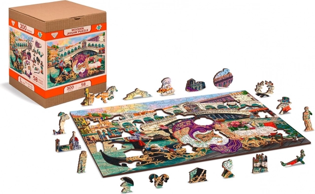 Drewniane puzzle WOODEN CITY Wenecki karnawał 2w1, 300 elementów