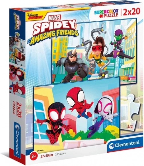 Puzzle 2x20 elementów MARVEL Spidey i jego niesamowici przyjaciele