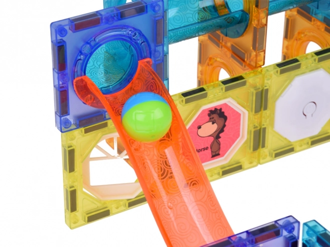 3D magnetyczne klocki dla dzieci Świecący tor kulkowy 49 elementów ZA5250