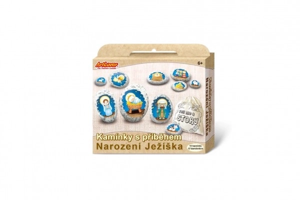 Kamienie z historią z naklejkami - Narodziny Jezusa