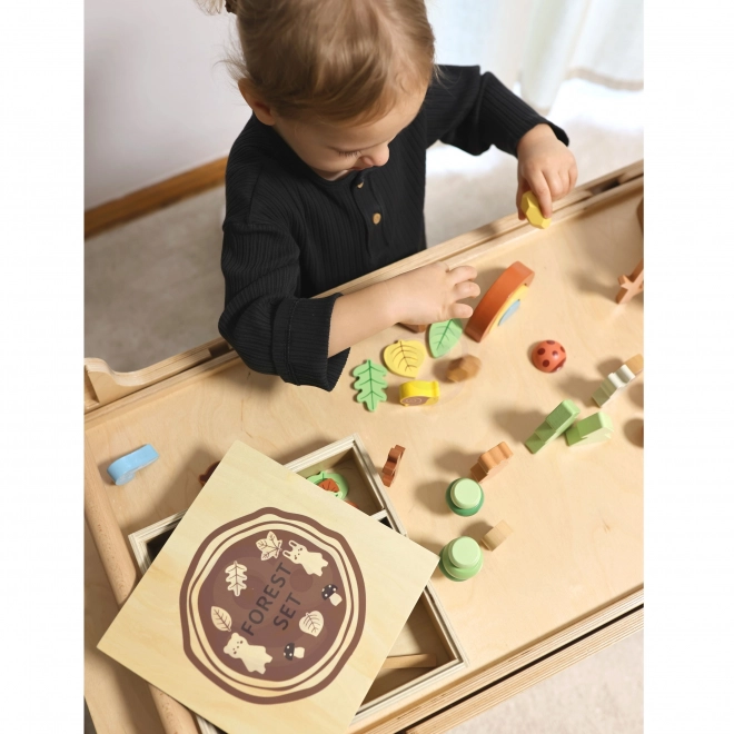 Leśny zestaw z drewnianymi klockami Tooky Toy