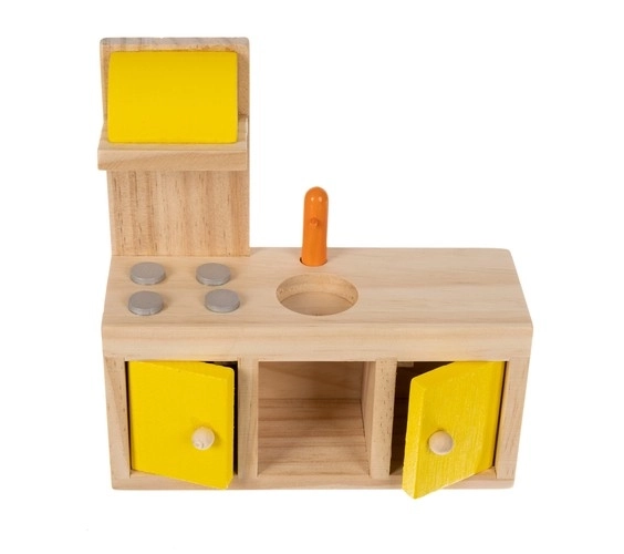 Drewniany domek dla lalek z wyposażeniem 90 cm
