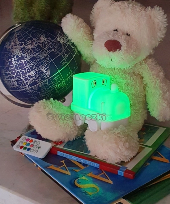 Silikonowa lampka nocna z pilotem zmieniająca kolor światła lokomotywy