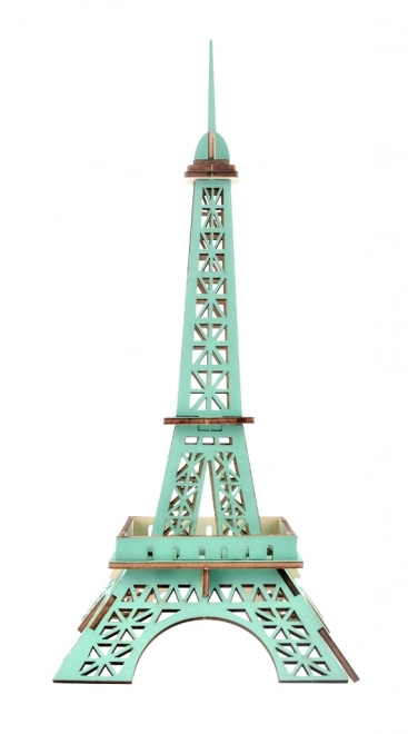 Woodcraft Drewniane 3D puzzle Wieża Eiffla turkusowa