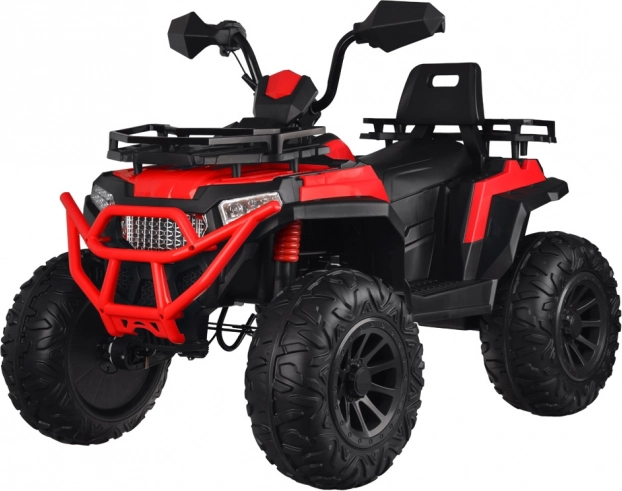 Dziecięcy elektryczny quad 4x4 z gazem w manetce i tylnym zawieszeniem – Czerwony