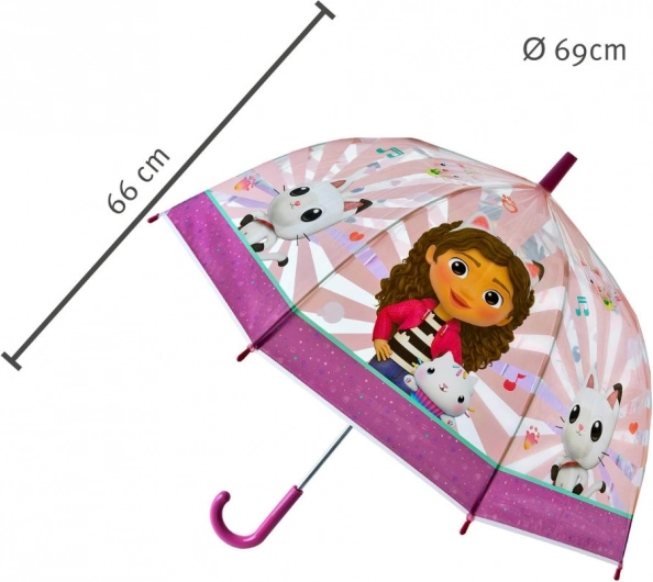 Dziecięcy parasol Gabby's Dollhouse z motywami kotów