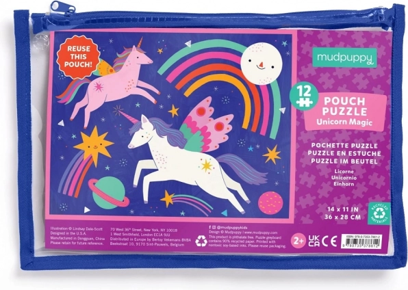 Mudpuppy puzzle Jednorożec Magic w saszetce - 12 elementów