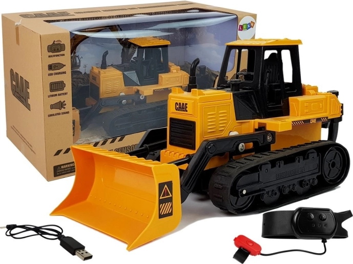 rc buldożer gąsienicowy sterowany gestami dłoni 2.4 ghz 1:28