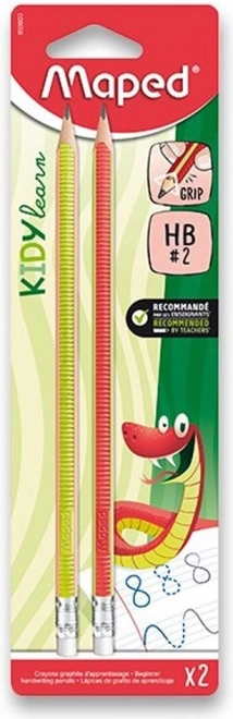 Ołówek grafitowy Kidy Learn Grip zestaw 2 sztuki twardość HB