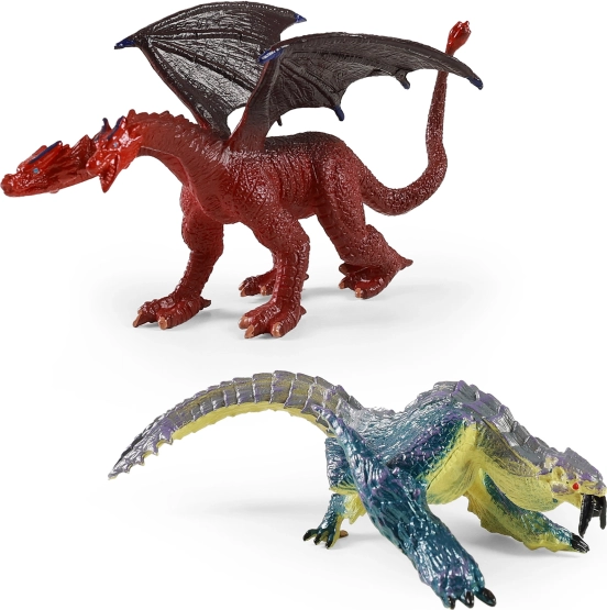 Zestaw plastikowych smoków 12 cm – 2 figurki