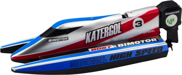 Zdalnie sterowana motorówka niebiesko-srebrna 14 cm