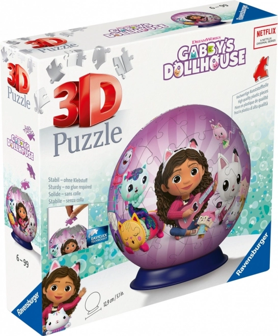 3D puzzleball Czarodziejski domek Gabiny, 72 elementów