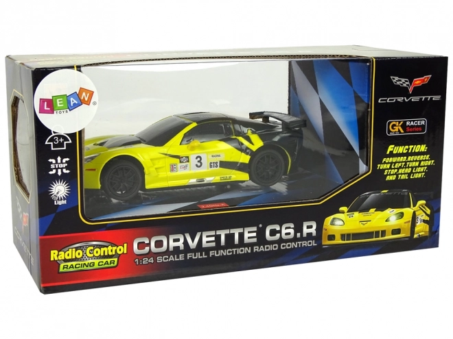 Sportowe auto R/C 1:24 Corvette żółte C6.R 2.4 G światła