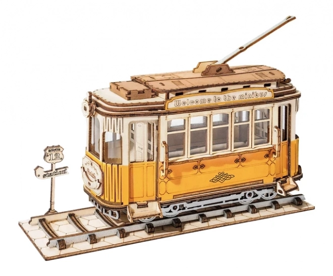 Retro Tramwaj - 3D drewniany zestaw