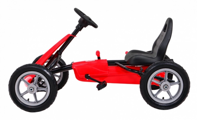 STAR gokart na pedały dla dzieci 3+ Czerwony + regulowane siedzenie + pompowane koła