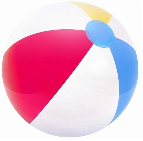 Piłka dmuchana z tęczowymi paskami - 61 cm