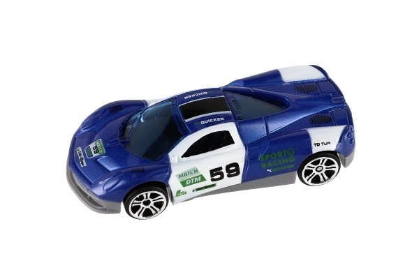 Auto sportowe 6szt. metal/plastik 8cm na wolny bieg w pudełku 10,5x27,5x4cm