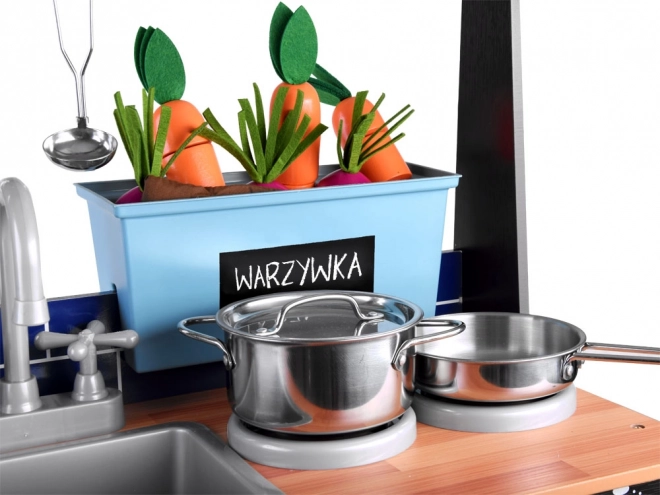 Dziecięca drewniana kuchnia Loft z lodówką