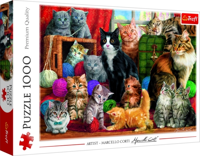 Puzzle 1000 elementów „Kocie spotkanie” Trefl