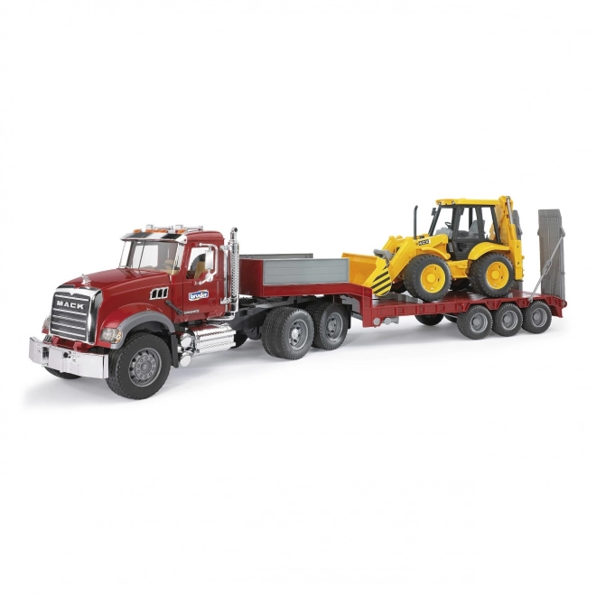 Bruder Ciężarówka MACK Granit z naczepą i traktor JCB