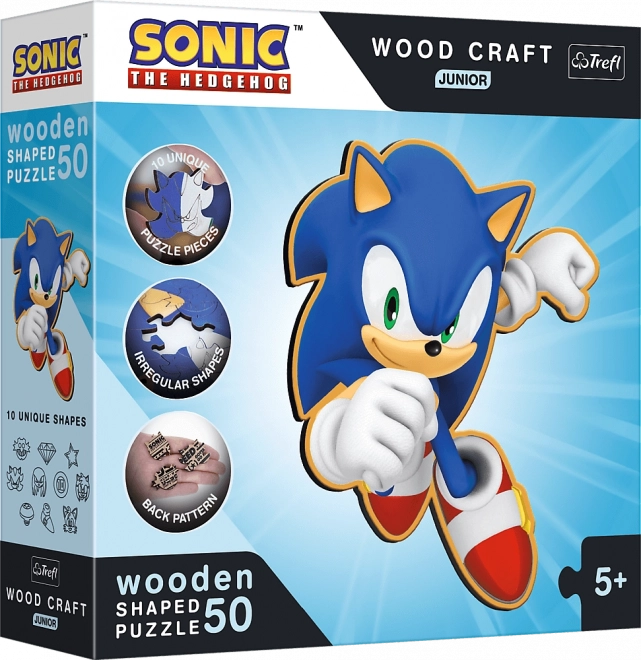Drewniane puzzle Sonic 50 elementów
