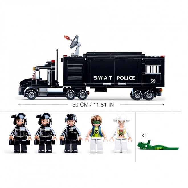 Sluban Policja M38-B0659 SWAT mobilna baza i złodzieje w helikopterze