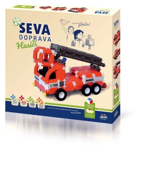 Zestaw SEVA TRANSPORT Strażacy plastik 545 elementów w pudełku 35x33x5cm