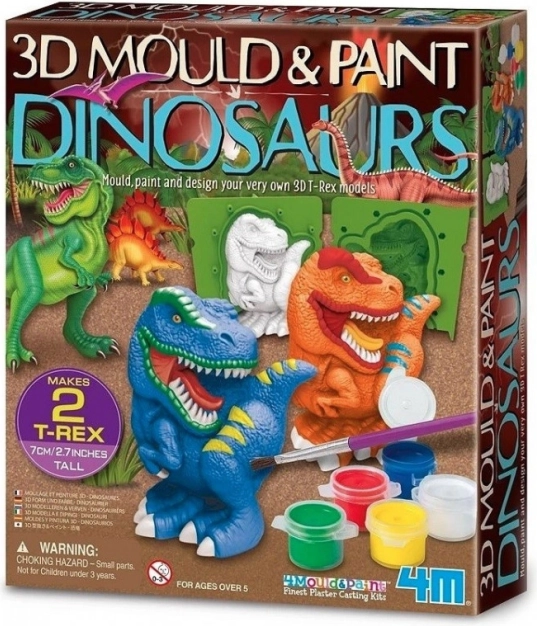 Kreatywny zestaw gipsowych odlewów – dinozaury T‑Rex